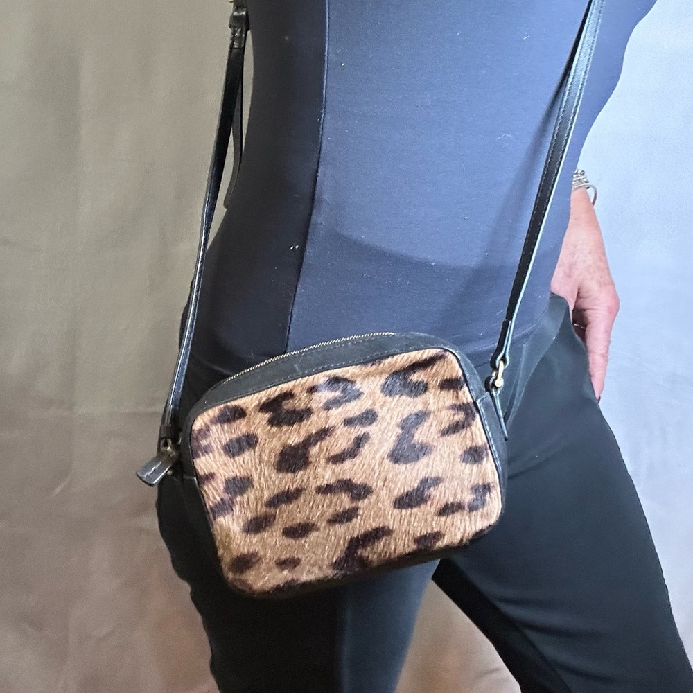Aritzia Auxiliary Leopard Print Pony Hair Haircalf Crossbody Bag Genuine Leather